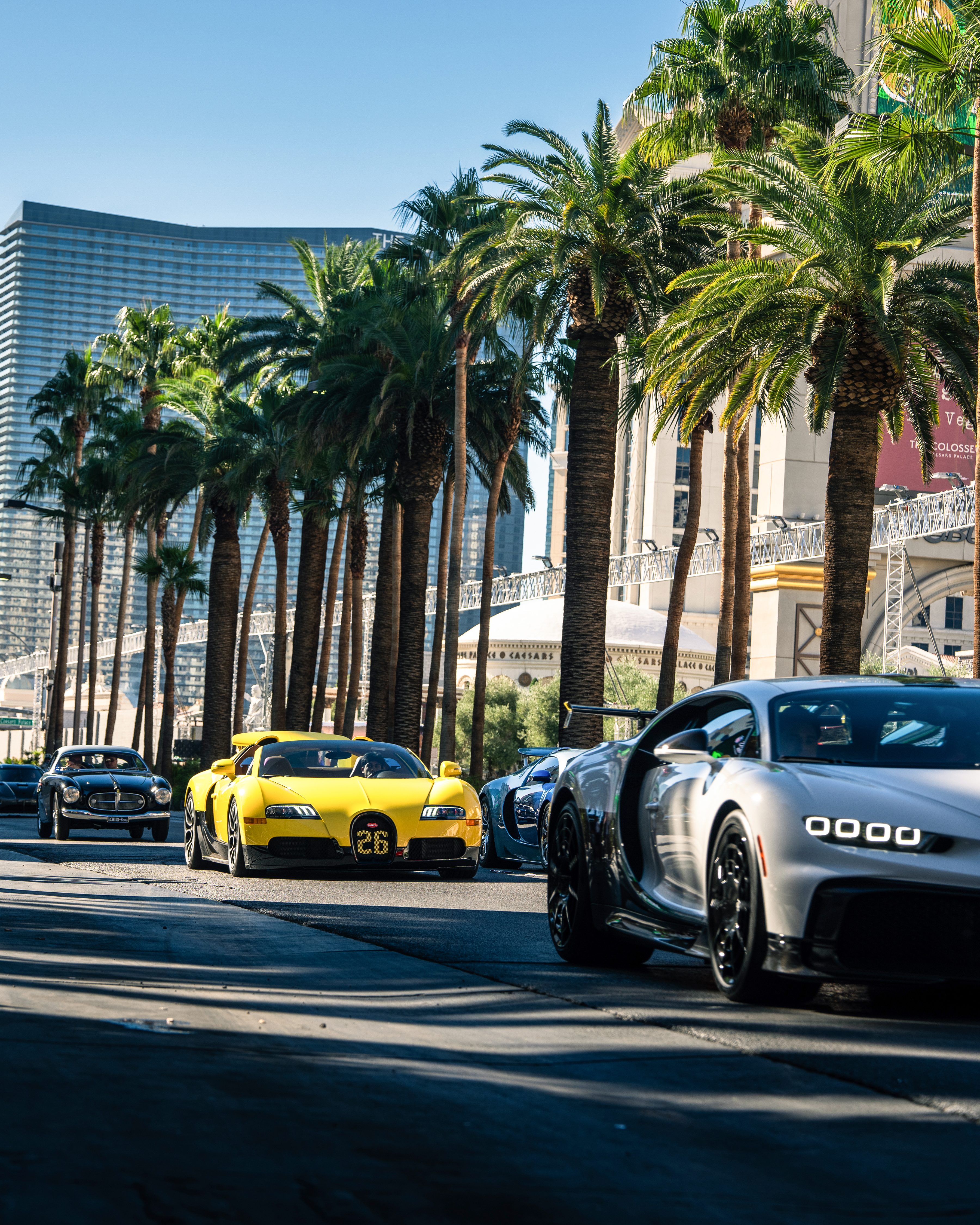 Eine Feier zum 20-jährigen Jubiläum des Veyron in Las Vegas mit dem grössten Bugatti-Treffen aller Zeiten. Foto von Zack Brehl