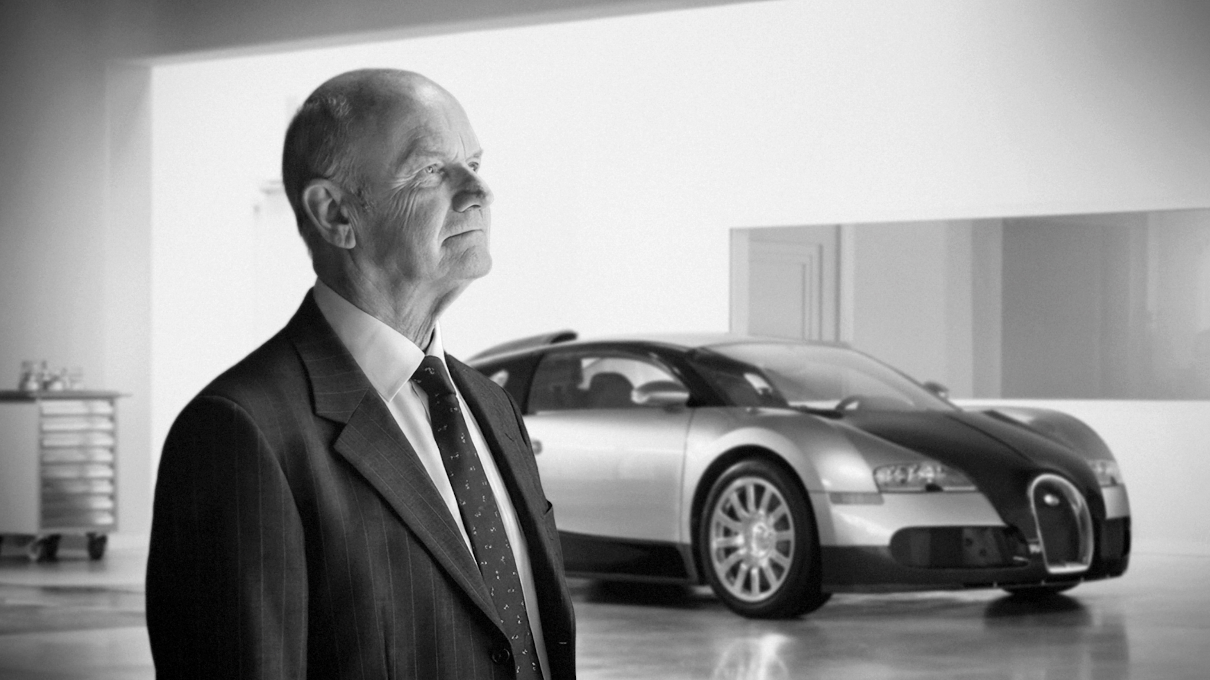 The Bugatti F.K.P. Hommage pays tribute to Prof. Dr. Ferdinand Karl Piëch and the legendary Bugatti Veyron.