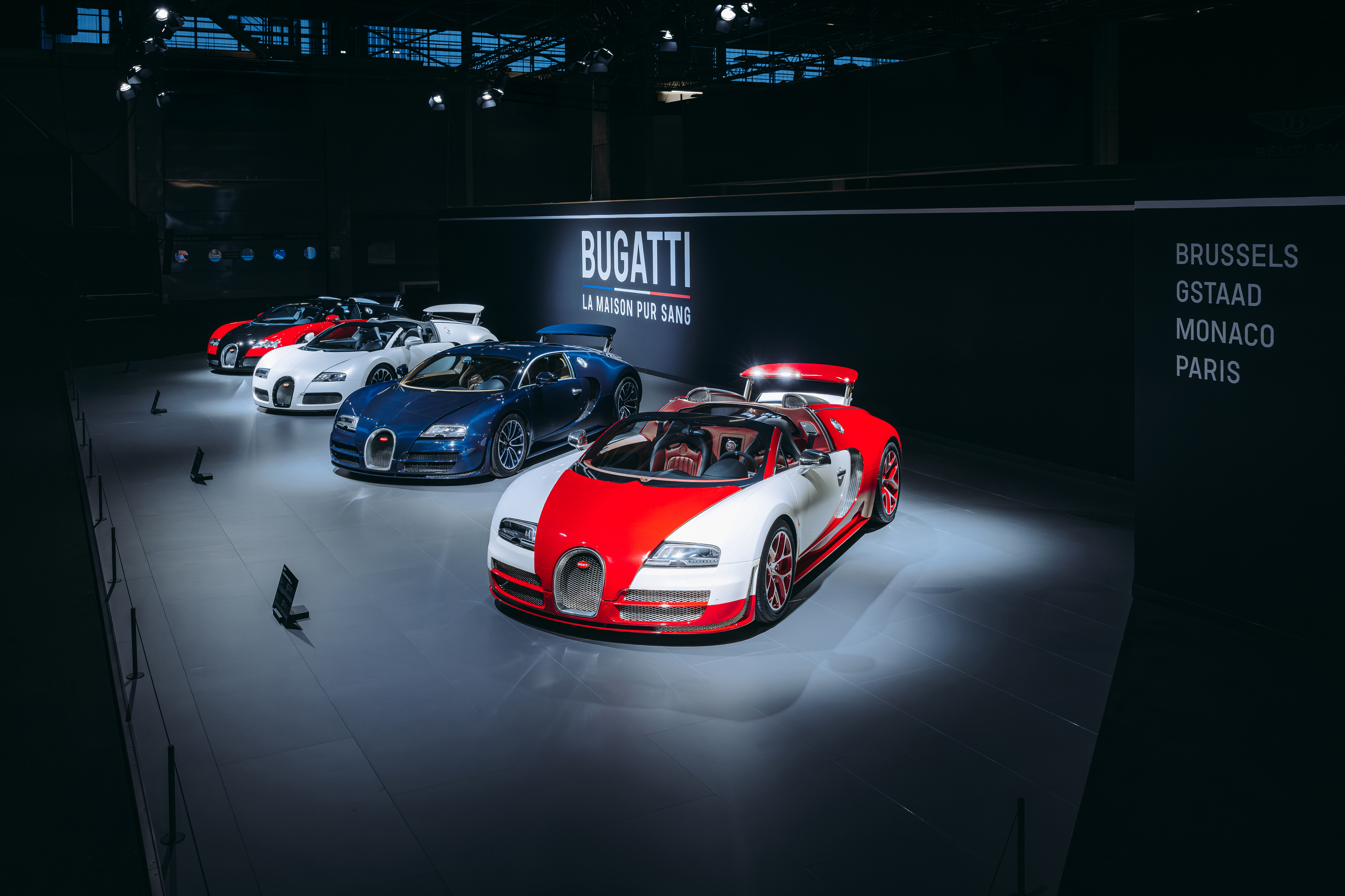 Four Bugatti partners presented a curated selection of four Bugatti-certified Veyron models.