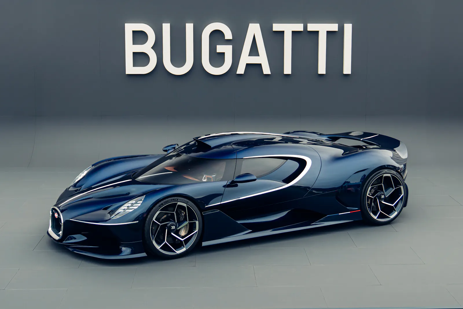 Bugatti Destrier one-off hypercar on display at The Quail during Monterey Car Week