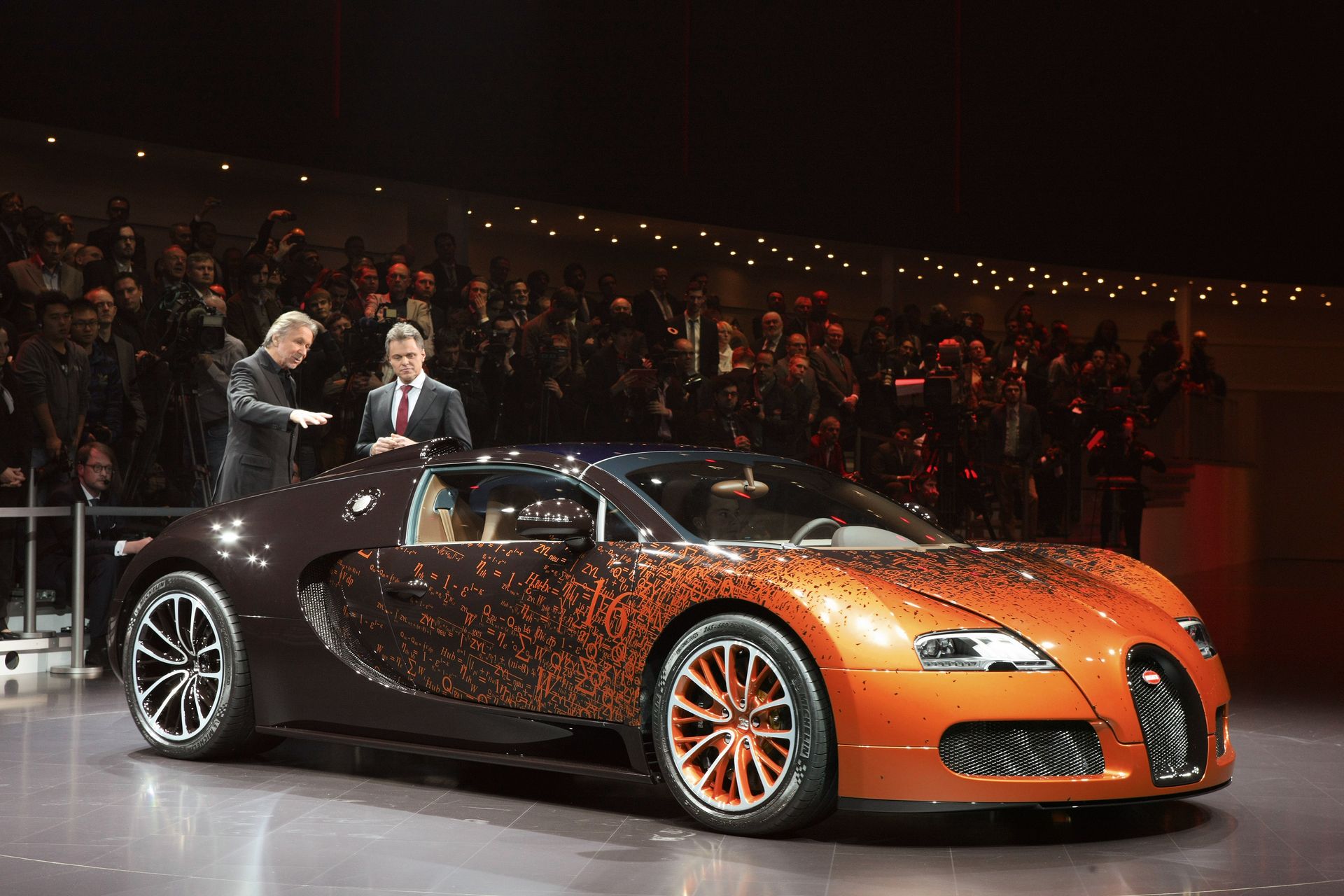 Bugatti presents automobile sculpture at the Volkswagen Group evening in Geneva