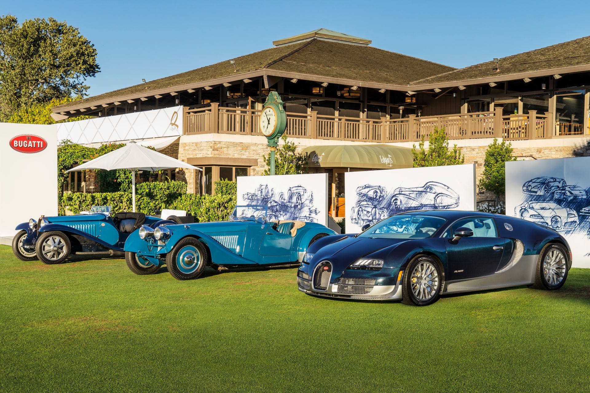 Pebble Beach 2015: Bugatti presents successful super sports cars from the company’s history